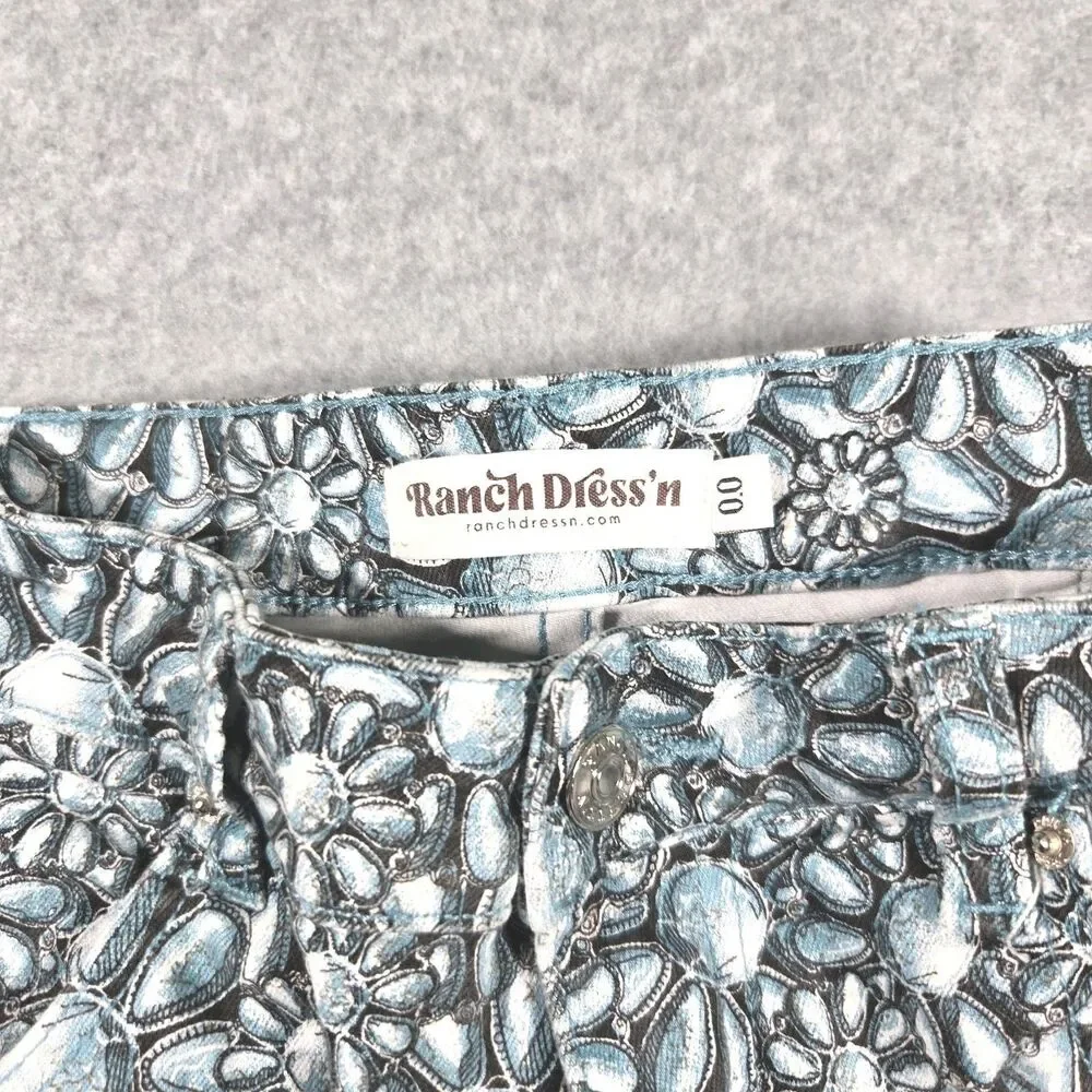 Ranch Dress’n Squash Blossom Super Flare Jeans Fallon Taylor Turquoise Size 00